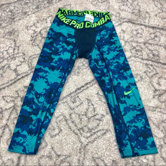 Nike Pants & Jumpsuits Nike Pro Combat Tights In A Blue Digital Camo Poshmark